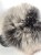 Slides slippers with natural fox fur - silver
